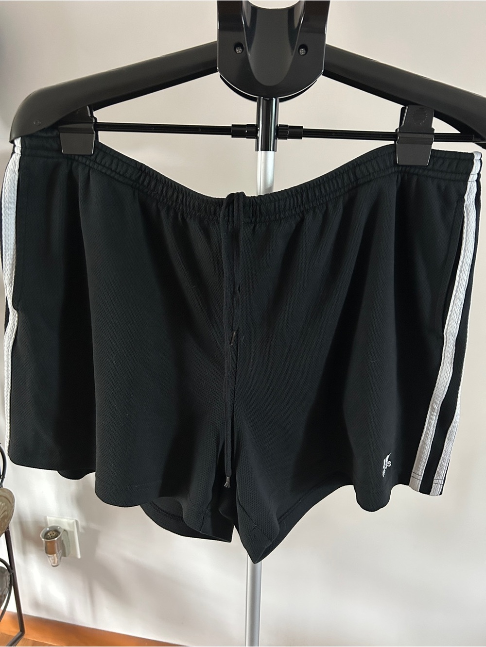 adidas Black Women's Athletic Shorts with White Side Stripes